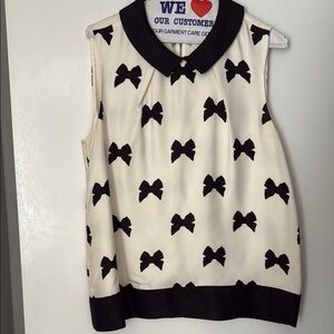 Kate Spade Black and White Bow Blouse